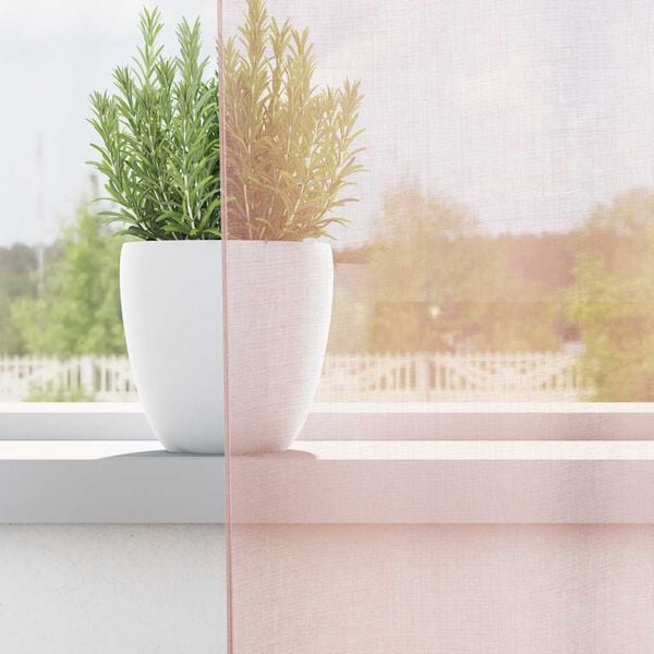 vidaXL voile-gardiner med stanglommer 2 stk. lyser&oslash;d