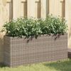 vidaXL plantekasser 2 stk. med 2 potter 90x20x40 cm polyrattan gr&aring;