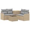 vidaXL Sofa S&aelig;t 6 stk. Beige og lys gr&aring; Poly Rattan og St&aring;l