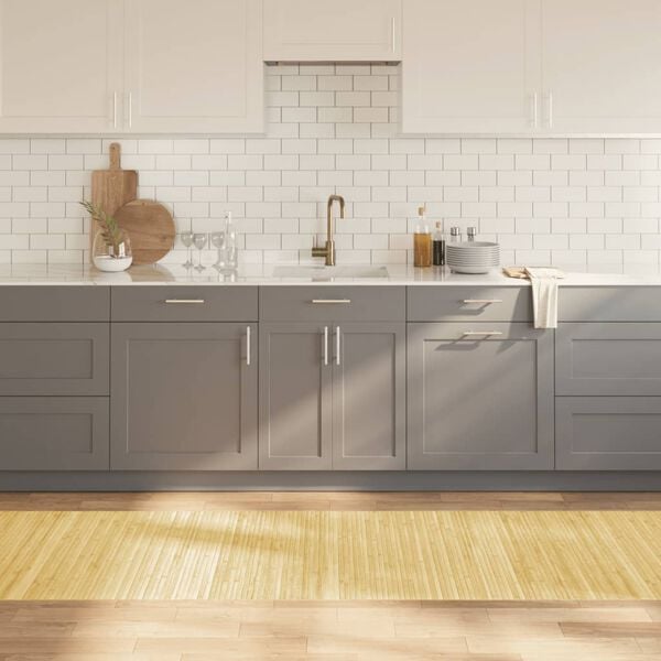 vidaXL gulvt&aelig;ppe 80x300 cm rektangul&aelig;r bambus lys naturfarvet