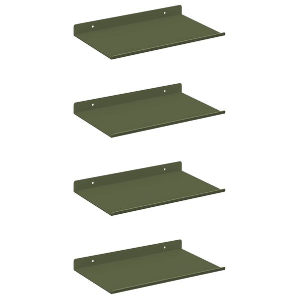 vidaXL Sv&aelig;vende hylde 4 pcs Oliven gr&oslash;n 30 x 18 x 2,5 cm St&aring;l