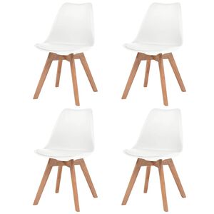 vidaXL spisebordsstole 4 stk. plastik hvid