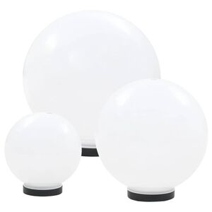 vidaXL LED-kuglelampes&aelig;t 3 dele kugleformet 20/30/40 cm PMMA