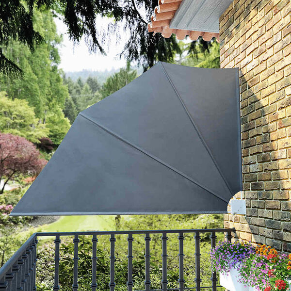 vidaXL sammenklappelig sidemarkise til altan gr&aring; 160 x 240 cm