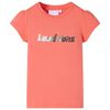 T-shirt til b&oslash;rn str. 116 med fl&aelig;ser koralfarvet