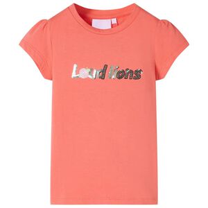 vidaXL T-shirt til b&oslash;rn str. 116 med fl&aelig;ser koralfarvet
