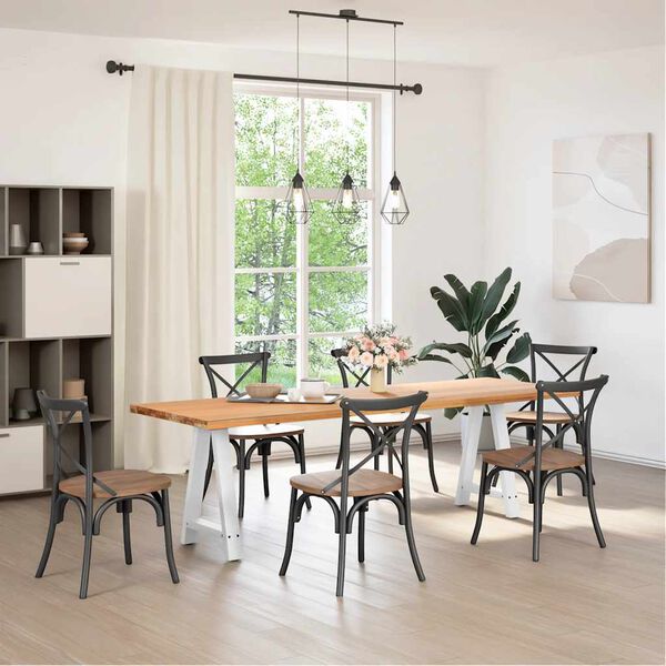 vidaXL spisebordsben A-formet 2 stk. hvid 50x(72-73) cm stål