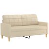 vidaXL 2-personers sofa med pyntepuder 140 cm stof cremefarvet
