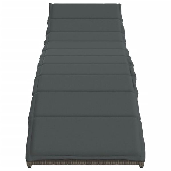 vidaXL liggestol med hynde 55x199x50 cm polyrattan grå