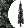 vidaXL kunstigt smalt juletr&aelig; med juletr&aelig;sfod 210 cm PVC gr&oslash;n