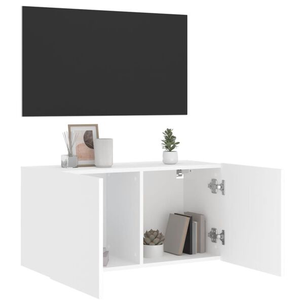 vidaXL v&aelig;gh&aelig;ngt tv-bord 80x30x41 cm hvid
