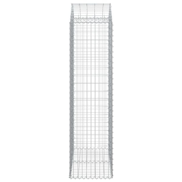 vidaXL buet gabionkurv 100x50x180/200 cm galvaniseret jern