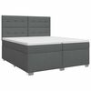 vidaXL Boxmadras med topmadras M&oslash;rkegr&aring; 200 x 200 cm Stof