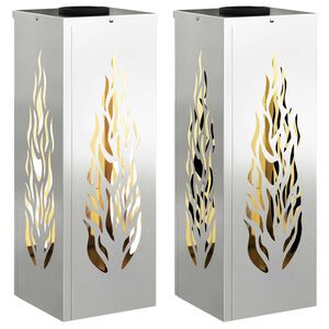 vidaXL Solar LED sti lys 2 pcs Galvaniseret Galvaniseret