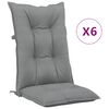 vidaXL stolehynder med h&oslash;j ryg 6 stk. 120x50x7 cm stof gr&aring;
