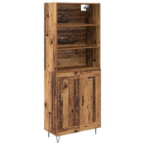 vidaXL Highboard 2 pcs Gammelt tr&aelig; Konstrueret tr&aelig;