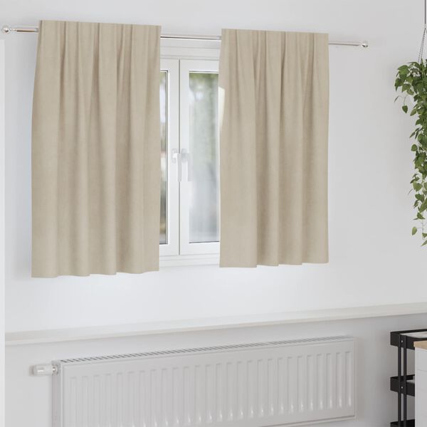 vidaXL M&oslash;rkl&aelig;gningsgardiner 2 pcs Creme 140 x 140 cm Fl&oslash;jl