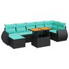 vidaXL sofas&aelig;t til haven 8 dele med hynder polyrattan sort