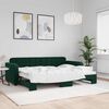 vidaXL daybed med udtr&aelig;k 80x200 cm velour m&oslash;rkegr&oslash;n