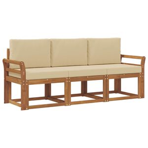 vidaXL Udend&oslash;rs sofagruppe 3 stk. 3-personers Naturlig og Beige