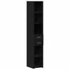 vidaXL Bogreol med skuffe Sort eg 30 x 42.4 x 185.2 cm