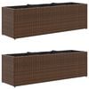 vidaXL plantekasser 2 stk. med 3 potter 105x30x32 cm polyrattan brun
