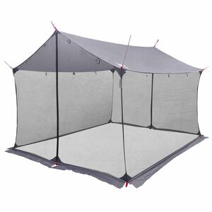 vidaXL Camping tarp med mesh v&aelig;gge 340 x 260 x 220 cm Gr&aring; og orange