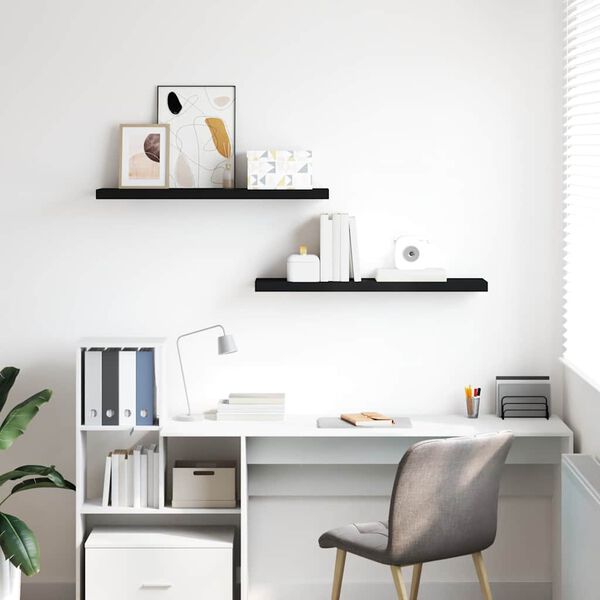 vidaXL v&aelig;ghylder 2 stk. 90x23,5x3,8 cm MDF sort