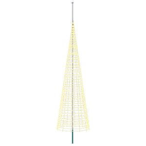 vidaXL Juletr&aelig;slys med spyd og flagstang 500 cm 1534 LED'er Varm hvid