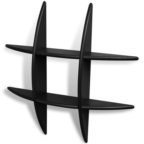 vidaXL væghylde MDF sort