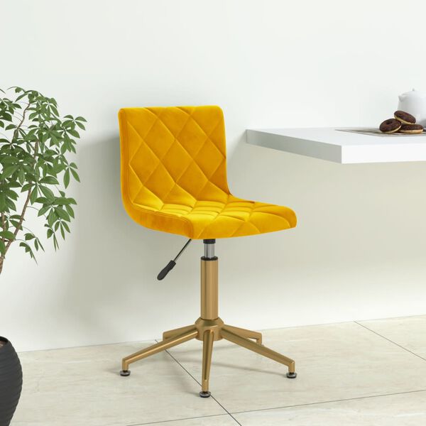 vidaXL drejelig spisebordsstol fl&oslash;jl sennepsgul