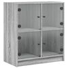 vidaXL skab med glasl&aring;ger 68x37x75,5 cm gr&aring; sonoma-eg
