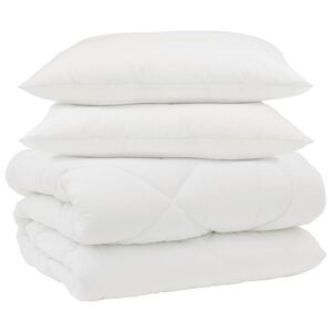 vidaXL Vinter dyne med pude 3 pcs Hvid Microfiber