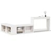 vidaXL sengebord med skrivebord 222x107x75 cm massivt fyrretr&aelig; hvid