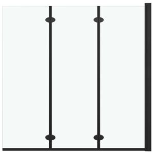 vidaXL foldbar brusekabine 3 paneler ESG 130x138 cm sort