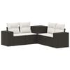 vidaXL Sofa S&aelig;t 5 stk. Sort og Cremehvid Poly Rattan og St&aring;l
