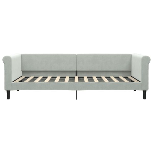 vidaXL daybed med madras 90x200 cm velour lysegr&aring;