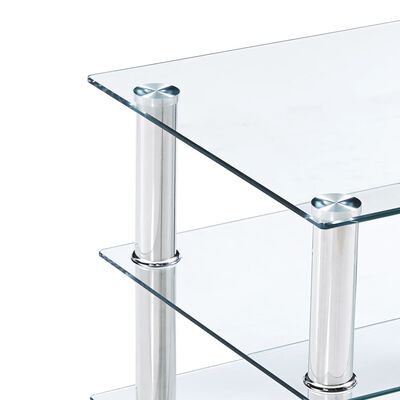 vidaXL tv-bord 120 x 40 x 40 cm hærdet glas transparent