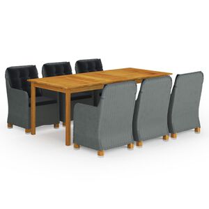 vidaXL spisebordssæt til haven 9 dele lysegrå