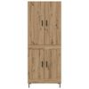 vidaXL Highboard Artisan Egetr&aelig; 69,5 x 34 x 180 cm Konstrueret tr&aelig;