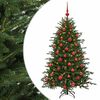 vidaXL Kunstigt juletr&aelig; med julekugle 150 cm 150 LED'er Varm hvid