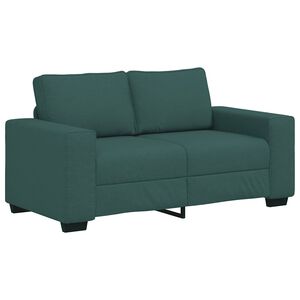 vidaXL 2-personers sofa 160x77x82 cm stof m&oslash;rkegr&oslash;n