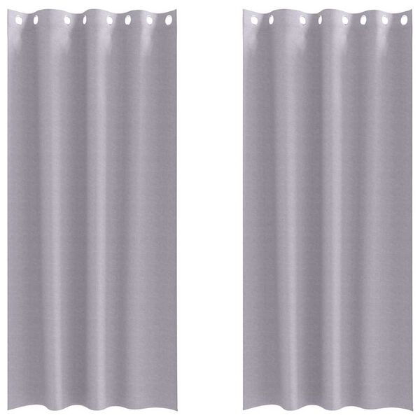 vidaXL M&oslash;rkl&aelig;gningsgardiner med ringe 2 pcs Metal Gr&aring; 245 x 140 cm