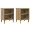vidaXL sengeborde 2 stk. 40x30x50 cm konstrueret tr&aelig; egetr&aelig;