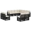 vidaXL Havesofa S&aelig;t 11 stk. Sort polyrattan