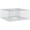vidaXL Gabion h&oslash;jbed 100 x 100 x 40 cm Galvaniseret st&aring;l S&oslash;lv
