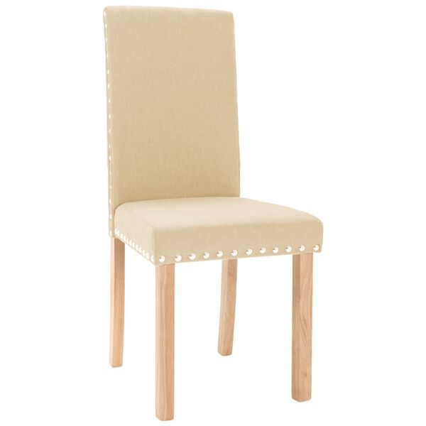 vidaXL spisebordsstole 4 stk. stof cremefarvet