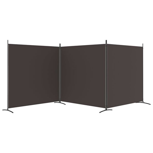 vidaXL 3-panels rumdeler 525x180 cm stof brun