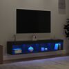vidaXL tv-borde 2 stk. med LED-lys 80x30x30 cm sort