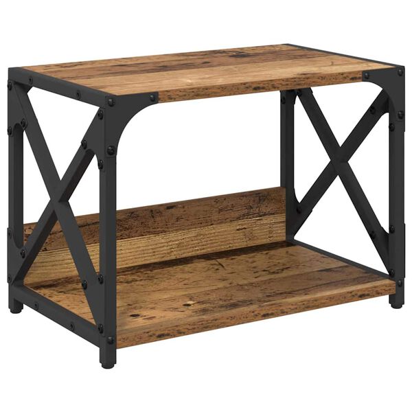 vidaXL Printerstand Gammelt træ 44 x 26 x 31.5 cm Konstrueret træ